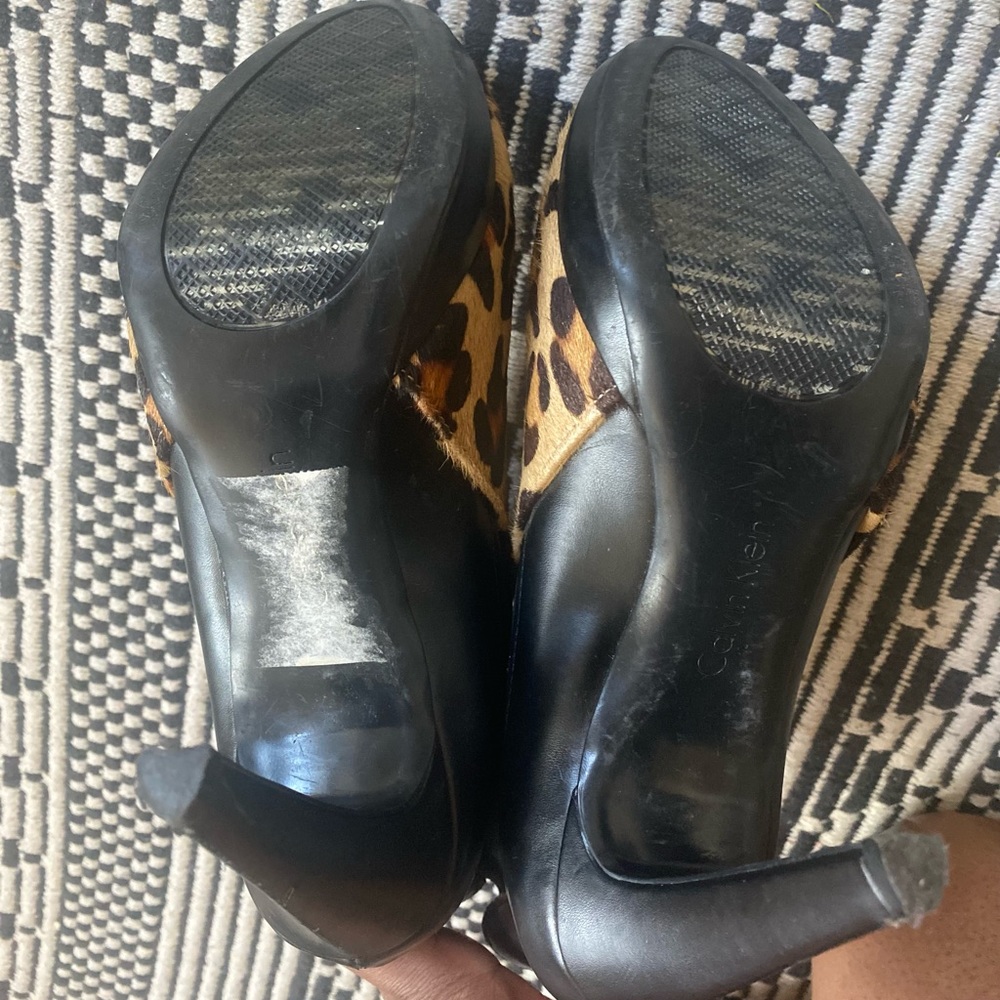 Leopard Print Platform Booties - Size 7m - image 5